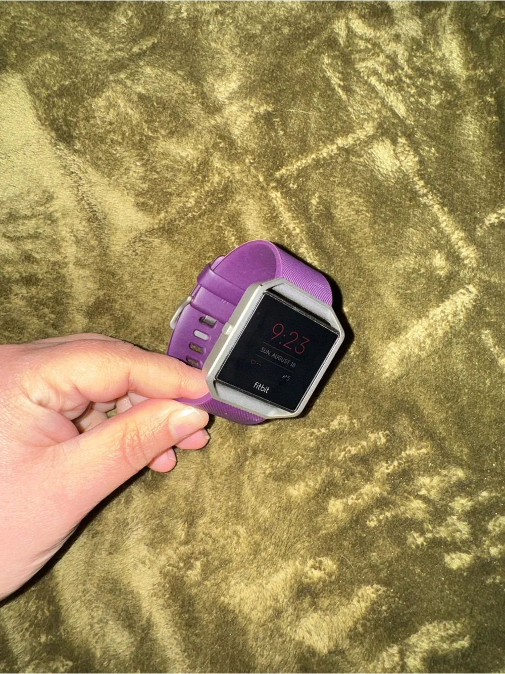 fitbit Smartwatch with Purple (Plum) Band and Silver Case
